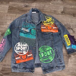 Colorful Graphic Jean Jacket